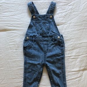 Baby Girls Old Navy Overalls Size 18-24 months with Heart Pattern